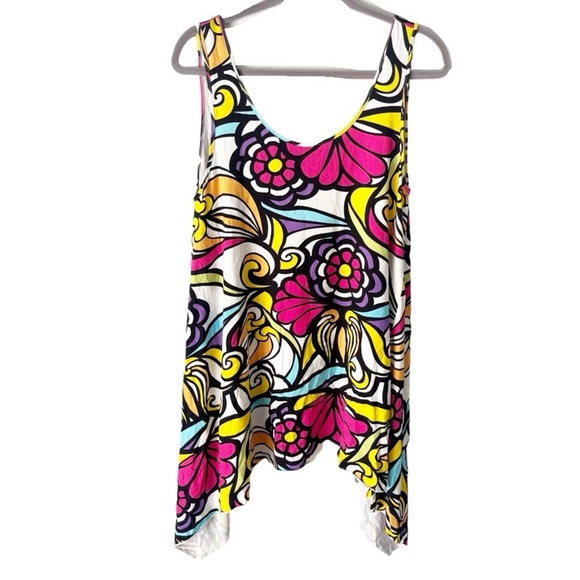 Vintage Y2K Top Women's Large The Pyramid Collection Hippie Floral Dopamine Boho - Picture 1 of 8